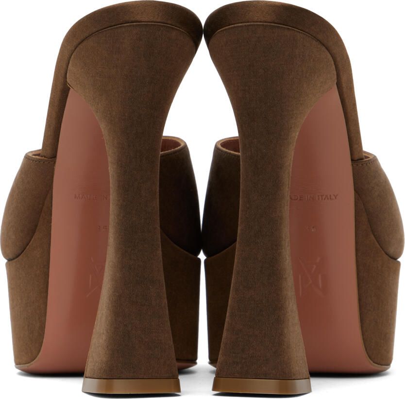 Amina Muaddi Brown Dalida Heeled Sandals