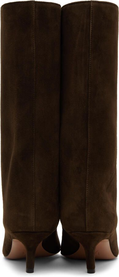Amina Muaddi Brown Fiona 60 Boots - Picture 5