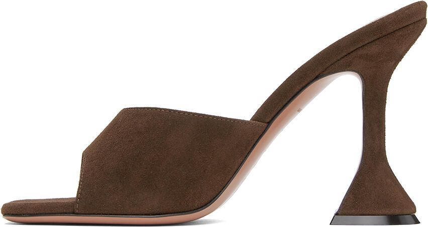 Amina Muaddi Brown Lupita Slipper Heeled Sandals - Picture 3