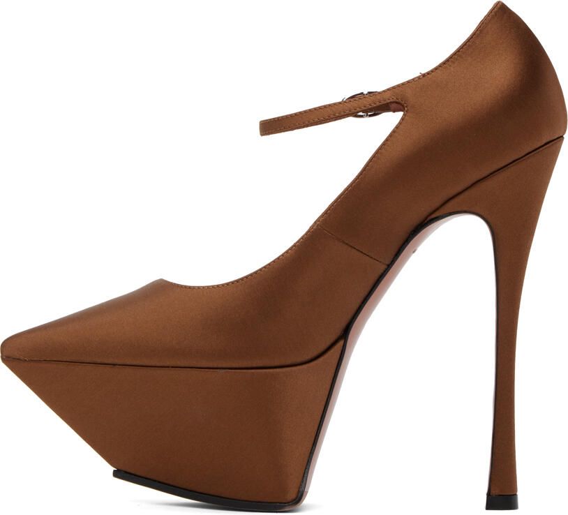 Amina Muaddi Brown Yigit Heels - Picture 2