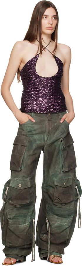 Amina Muaddi Gold Henson Cross Slipper Heeled Sandals - Picture 4