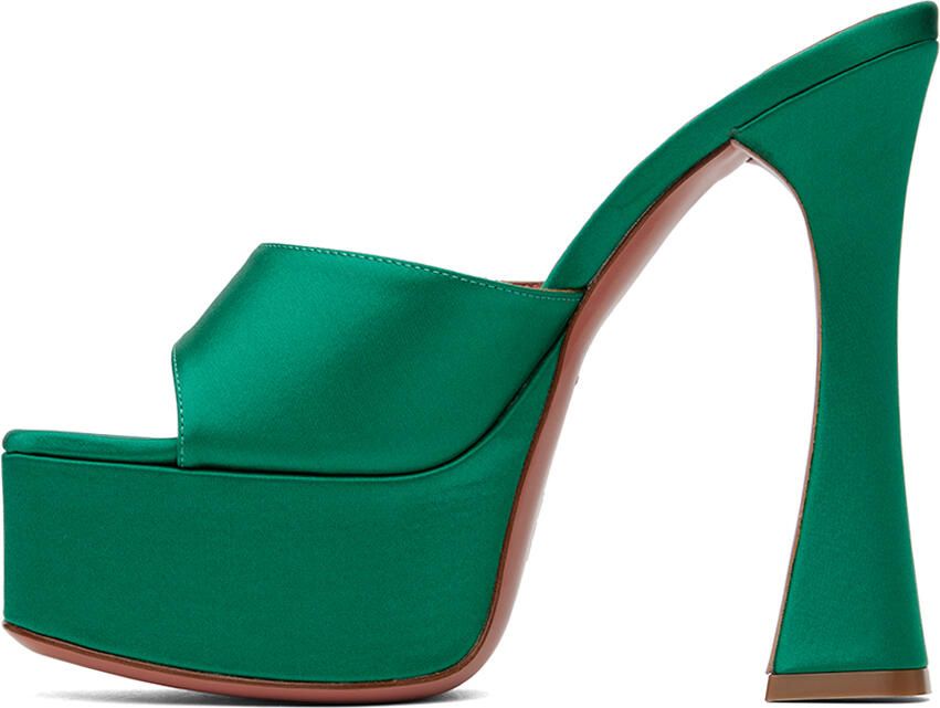 Amina Muaddi Green Dalida Heeled Sandals - Picture 3