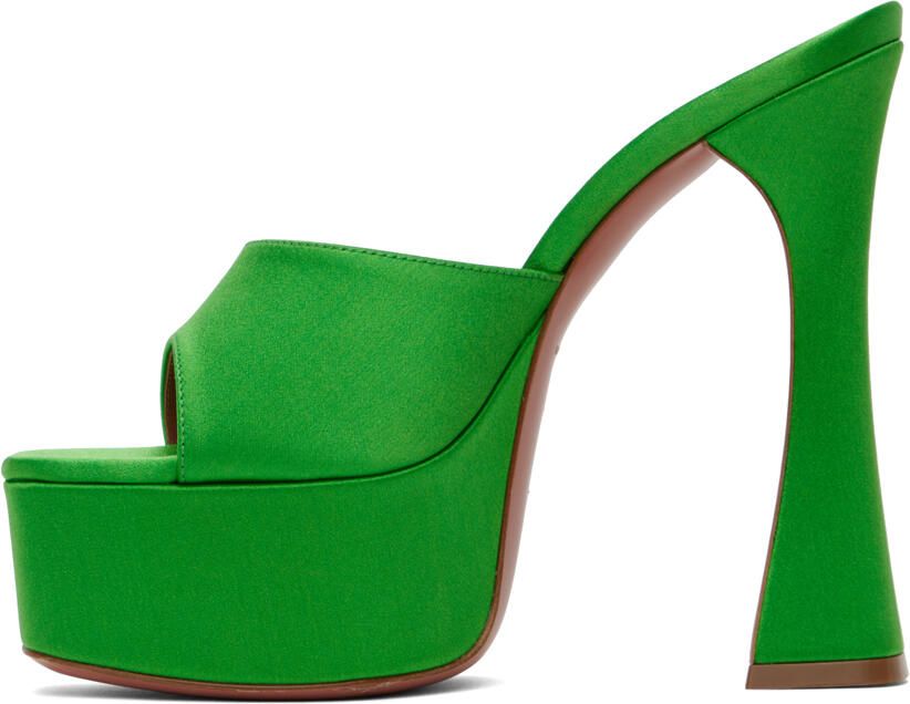 Amina Muaddi Green Dalida Plateau Heeled Sandals - Picture 3