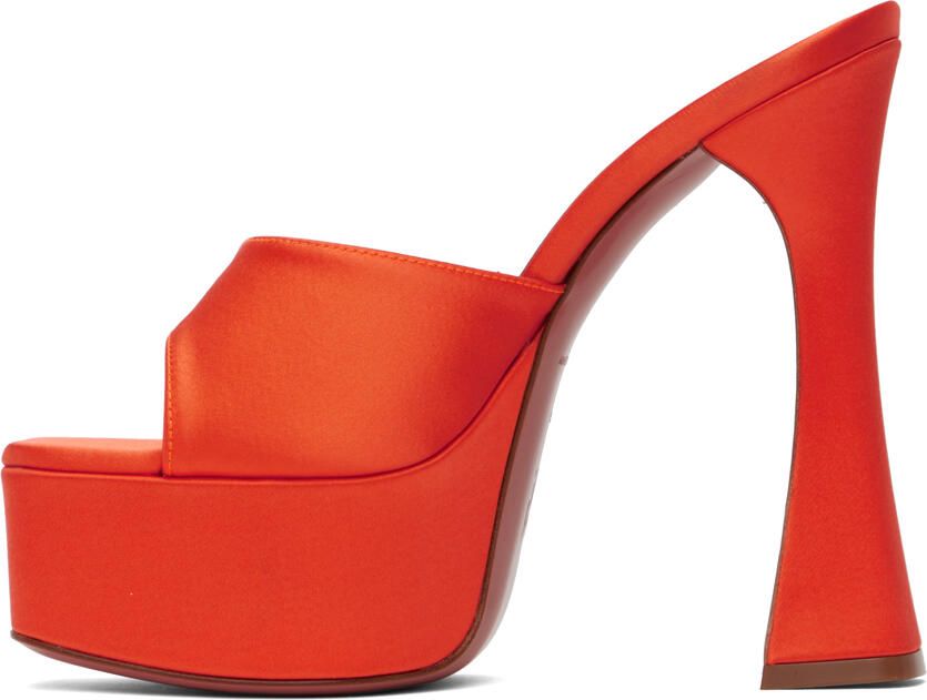 Amina Muaddi Orange Dalida Heeled Sandals - Picture 3