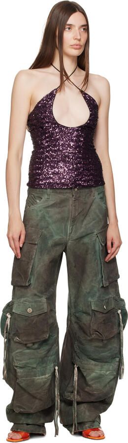 Amina Muaddi Orange Lupita Glass Slipper Heeled Sandals - Picture 4