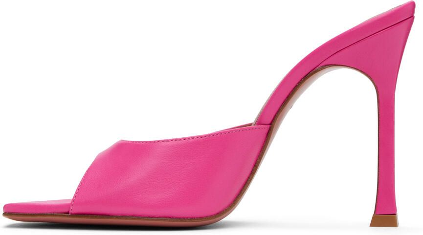 Amina Muaddi Pink Alexa Slipper 105 Heeled Sandals - Picture 3