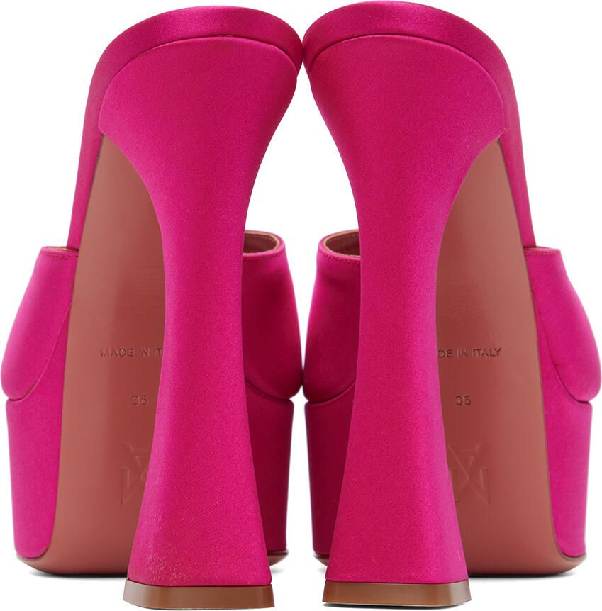 Amina Muaddi Pink Dalida Heeled Sandals