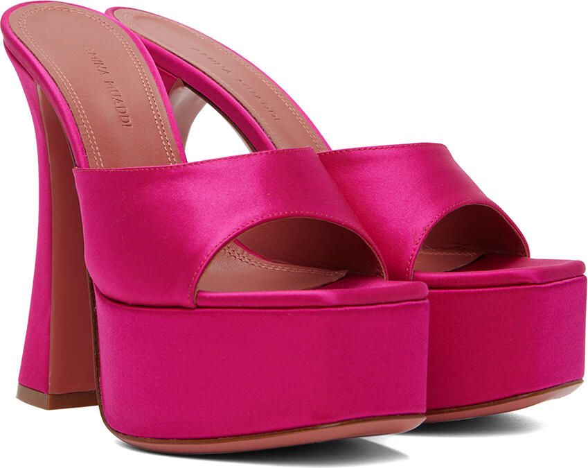 Amina Muaddi Pink Dalida Heeled Sandals - Picture 2