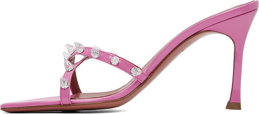 Amina Muaddi Pink Feli Heeled Sandals - Picture 3