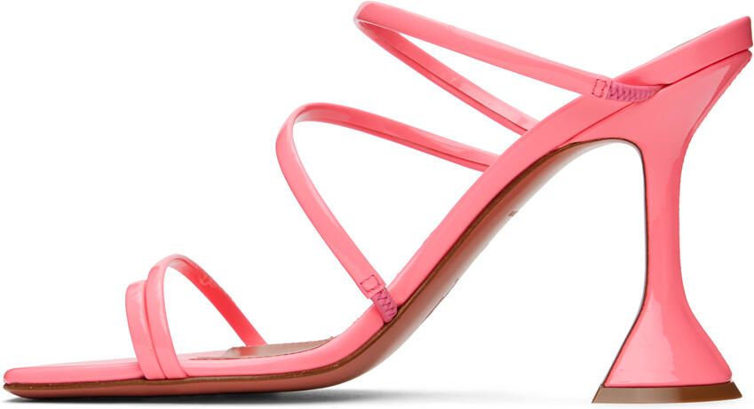 Amina Muaddi Pink Naima Heeled Sandals - Picture 3