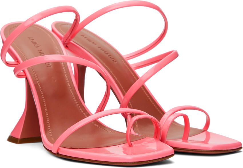 Amina Muaddi Pink Naima Heeled Sandals - Picture 2