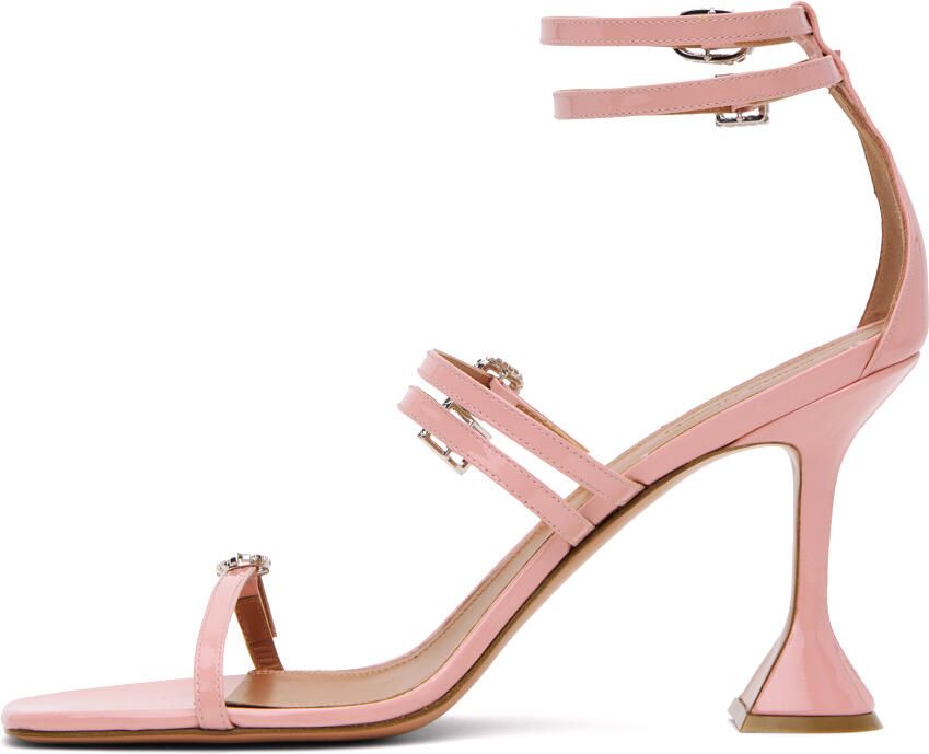 Amina Muaddi Pink Robyn Heeled Sandals - Picture 3