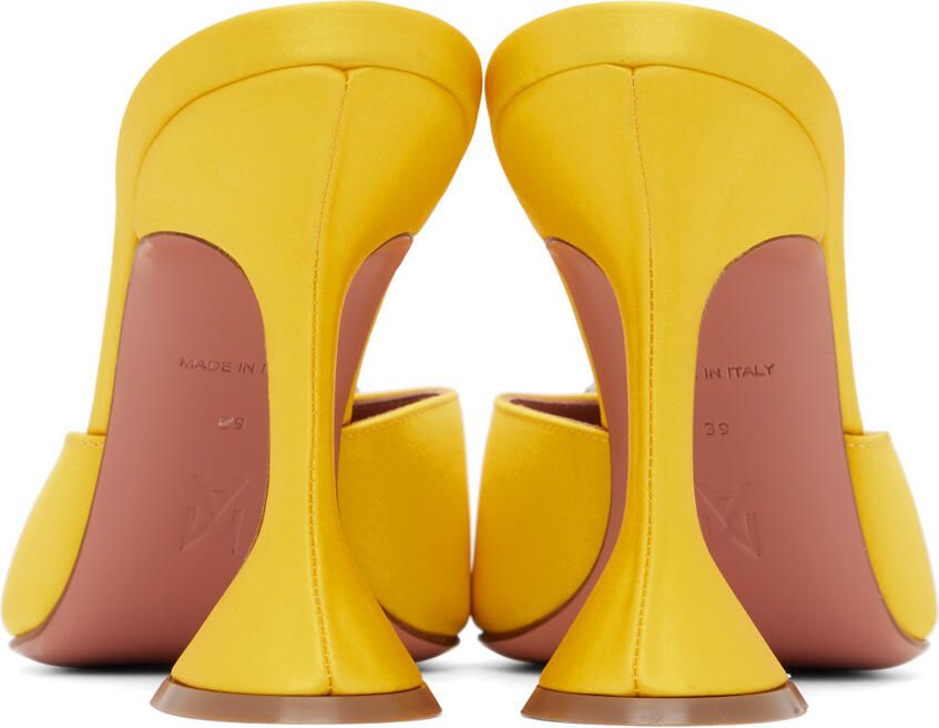 Amina Muaddi SSENSE Exclusive Yellow Begum Mules - Picture 1