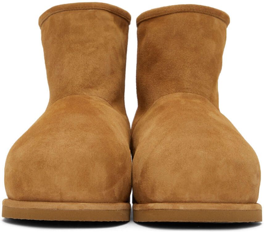 Amina Muaddi Tan Suede Heidi Boots - Picture 2