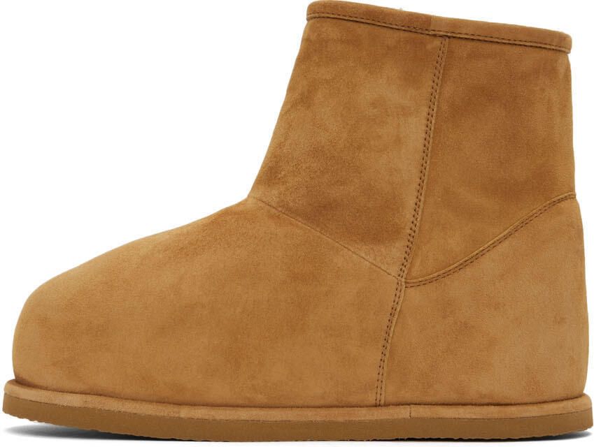 Amina Muaddi Tan Suede Heidi Boots - Picture 4