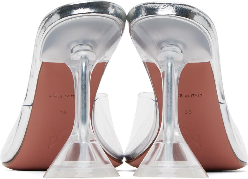 Amina Muaddi Transparent Lupita Glass Heeled Sandals