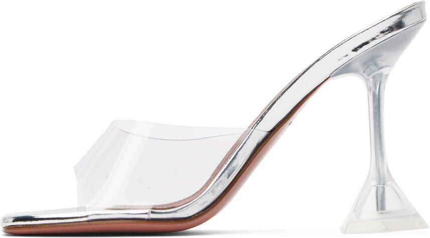 Amina Muaddi Transparent Lupita Glass Heeled Sandals - Picture 3