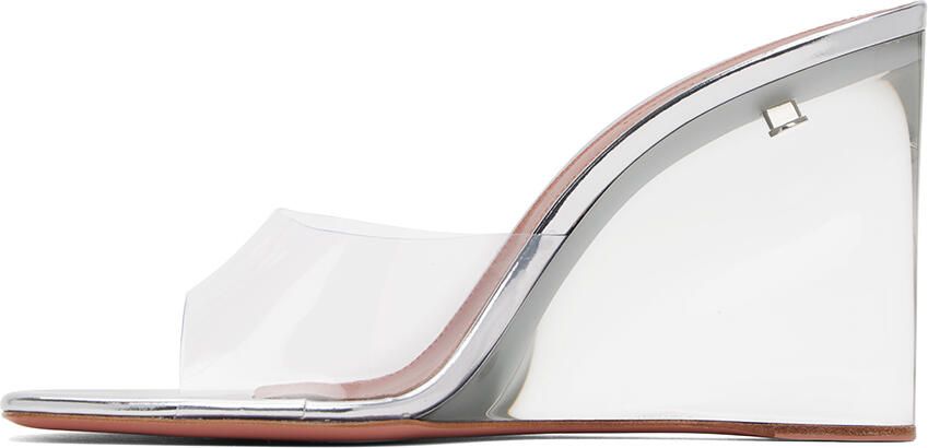 Amina Muaddi Transparent Lupita Glass Wedge Slippers - Picture 3