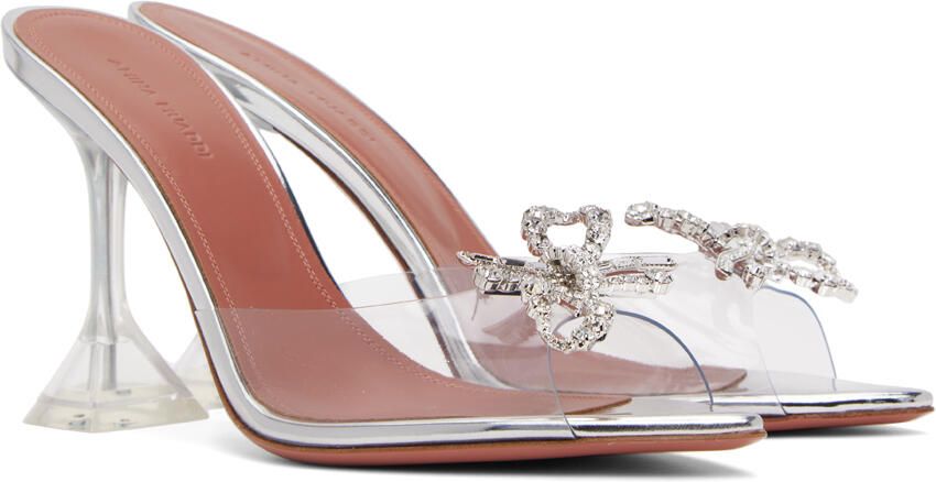 Amina Muaddi Transparent Rosie Glass Sling Heeled Sandals - Picture 2