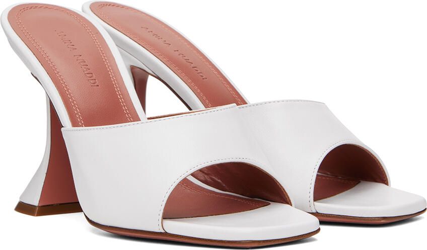 Amina Muaddi White Lupita Heeled Sandals - Picture 3