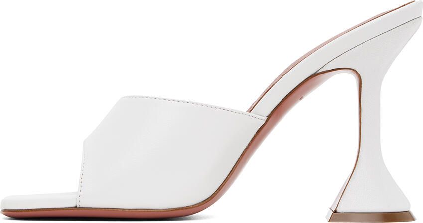 Amina Muaddi White Lupita Slipper Heeled Sandals - Picture 3