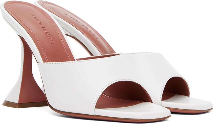 Amina Muaddi White Lupita Slipper Heeled Sandals - Picture 2