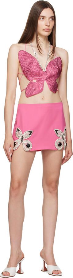 Amina Muaddi White Lupita Slipper Heeled Sandals - Picture 4