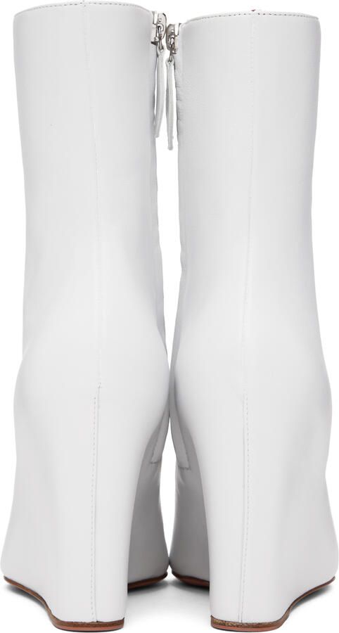 Amina Muaddi White Pernille Ankle Boot - Picture 2