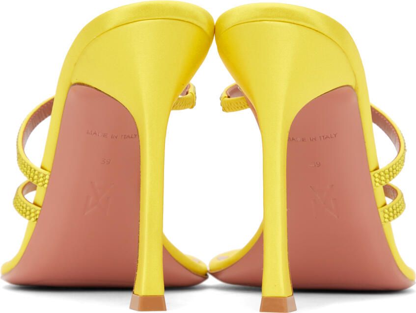 Amina Muaddi Yellow Ami Heeled Sandals