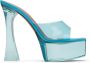 Amina Muaddi Blue Dalida Glass Plateau Heeled Sandals - Thumbnail 1