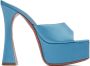 Amina Muaddi Blue Dalida Heeled Sandals - Thumbnail 1