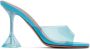 Amina Muaddi Blue Lupita Glass 95 Slipper Heeled Sandals - Thumbnail 1