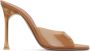 Amina Muaddi Brown Alexa Glass Slipper 105 Heeled Sandals - Thumbnail 1
