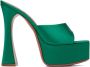 Amina Muaddi Green Dalida Heeled Sandals - Thumbnail 1