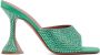Amina Muaddi Green Lupita Crystal Heeled Sandals - Thumbnail 1