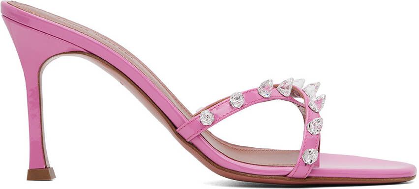 Amina Muaddi Pink Feli Heeled Sandals