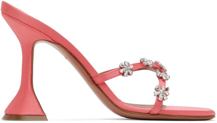 Amina Muaddi Pink Lily Heeled Sandals