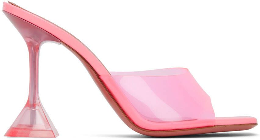 Amina Muaddi Pink Lupita Heeled Sandals