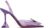 Amina Muaddi Purple Begum Glass Sling 95 Heels - Thumbnail 1