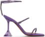 Amina Muaddi Purple Gilda Glass Heeled Sandals - Thumbnail 1