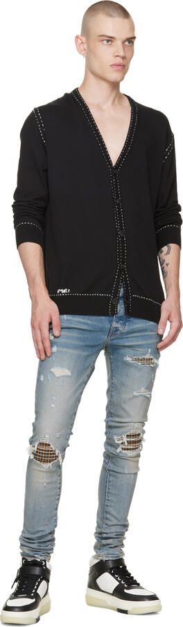 AMIRI Black & White Stadium Mid Sneakers - Picture 7