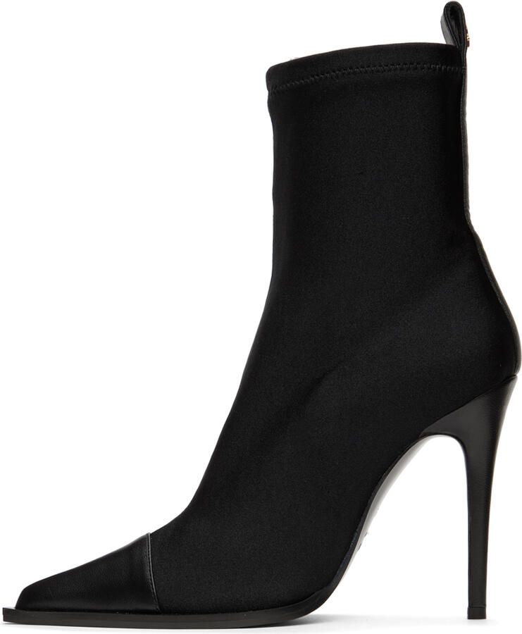 AMIRI Black Cap Toe Bootie Heels
