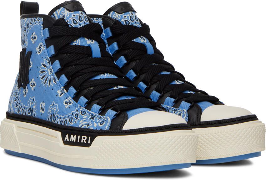 AMIRI Blue Bandana M.A. Court Hi Sneakers - Picture 2