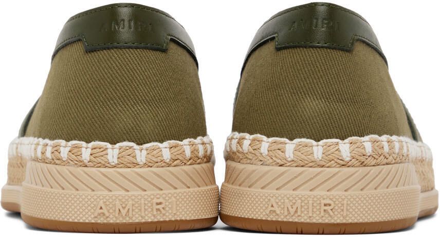 AMIRI Khaki Embroidered Espadrilles