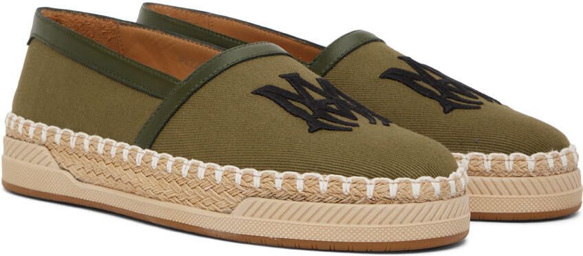 AMIRI Khaki Embroidered Espadrilles - Picture 2