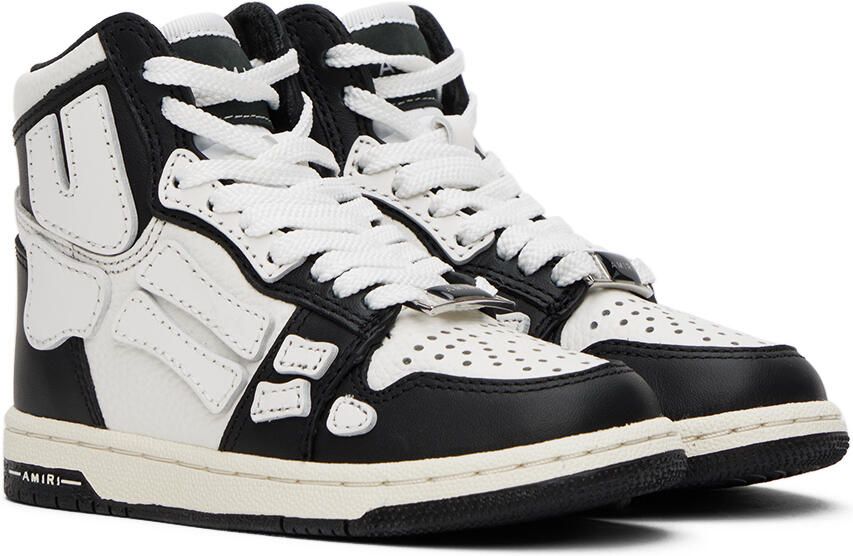 AMIRI Kids Black & White Skel Top High Sneakers - Picture 3