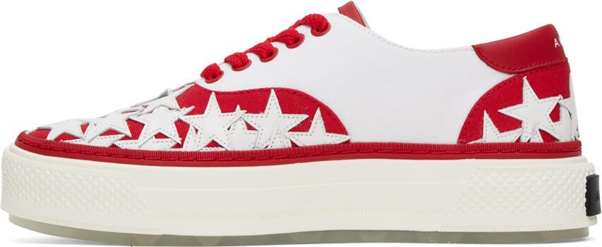 AMIRI Red & White Stars Court Sneakers - Picture 3