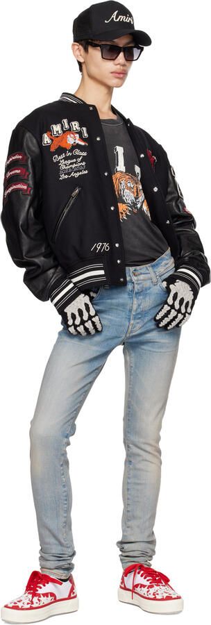 AMIRI Red & White Stars Court Sneakers - Picture 4