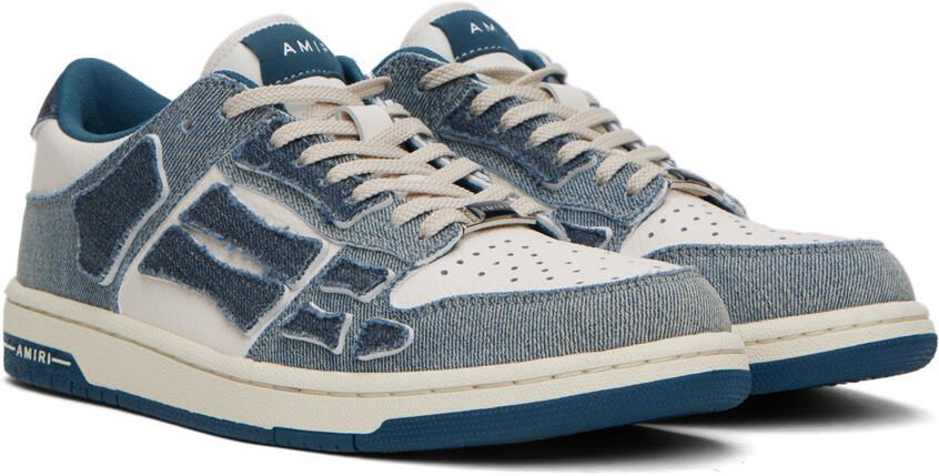 AMIRI Blue & White Skel Top Low Sneakers - Picture 3
