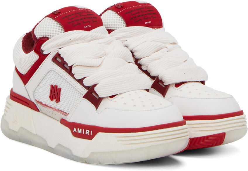 AMIRI White & Red MA-1 Sneakers - Picture 2